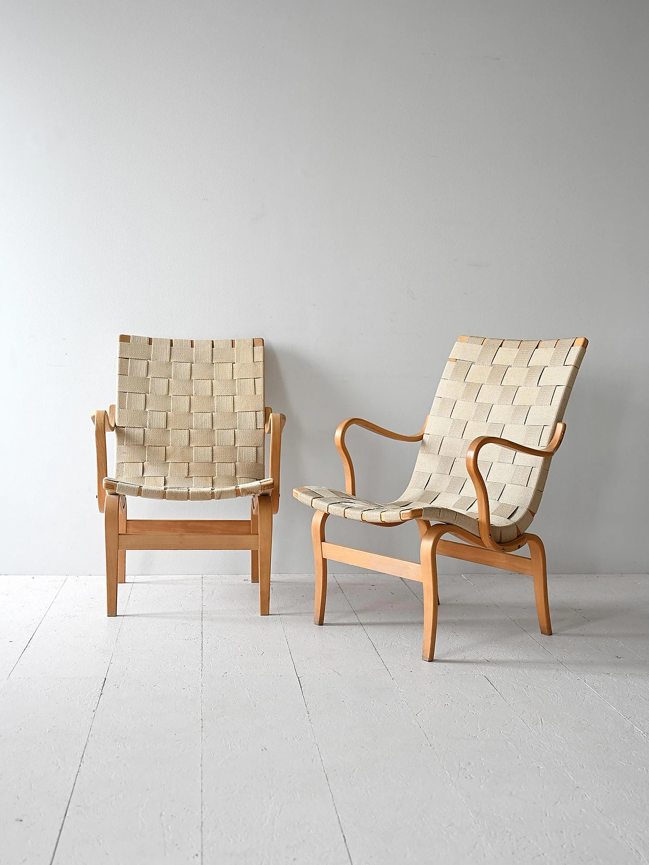 Pair of "Eva" armchairs by Bruno Mathsson 1