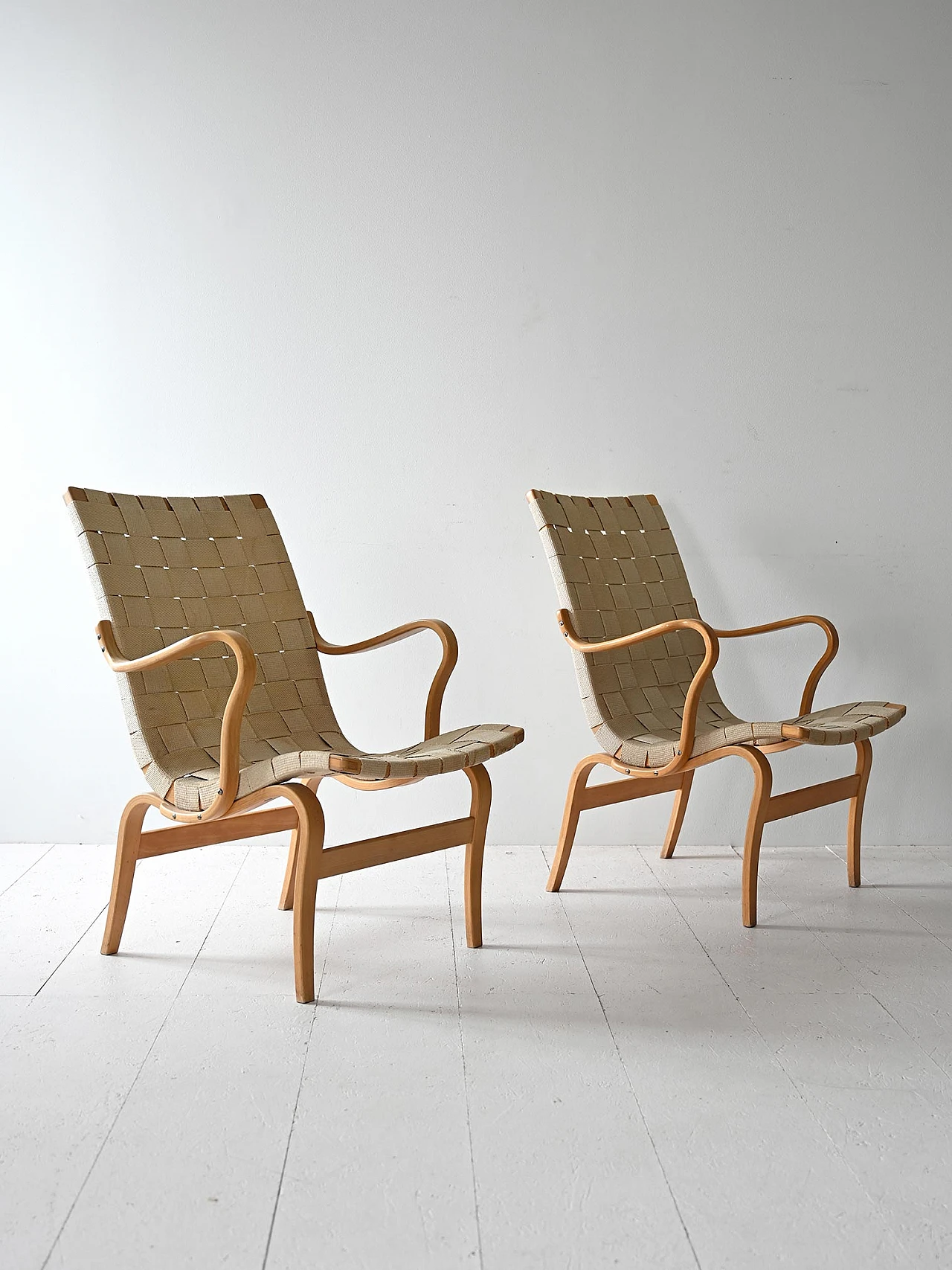 Pair of "Eva" armchairs by Bruno Mathsson 2