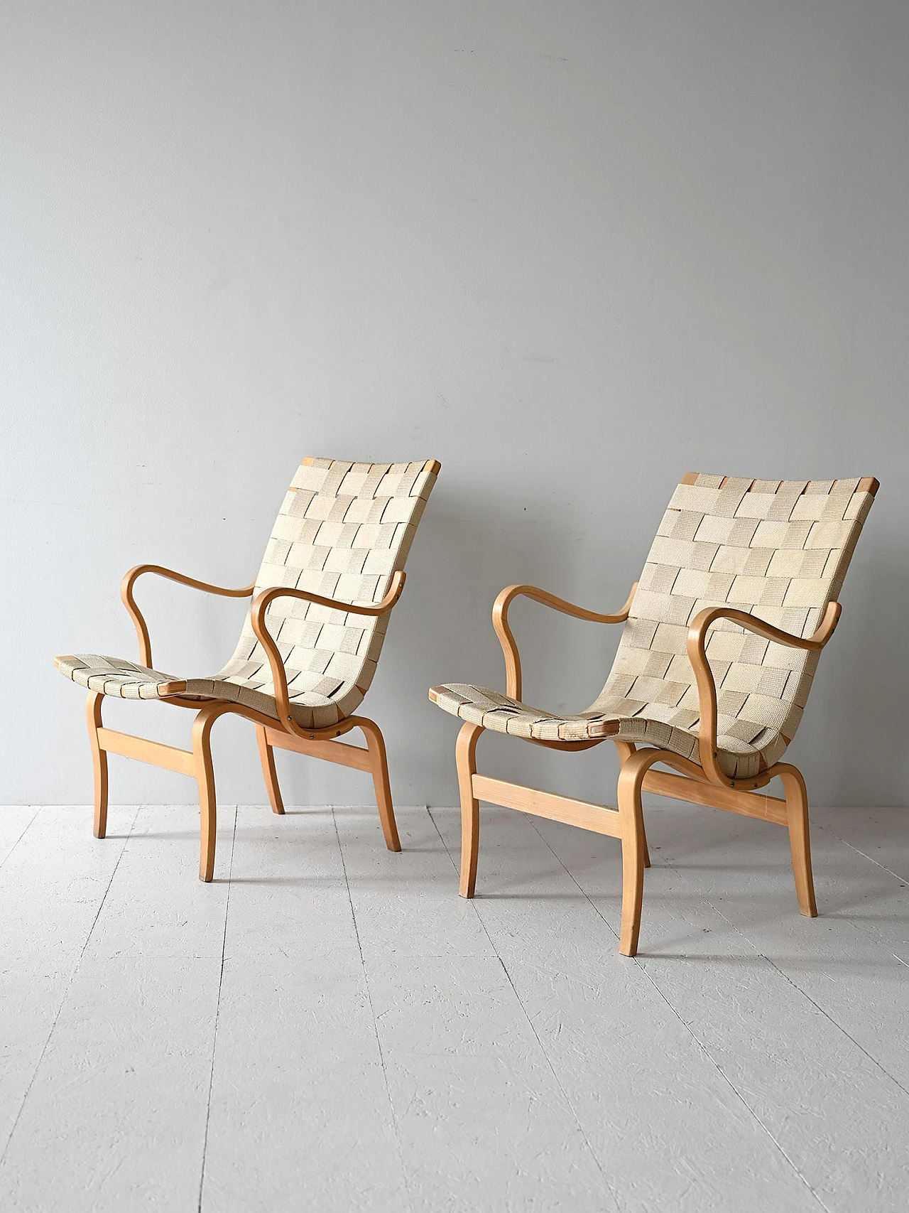 Pair of "Eva" armchairs by Bruno Mathsson 3