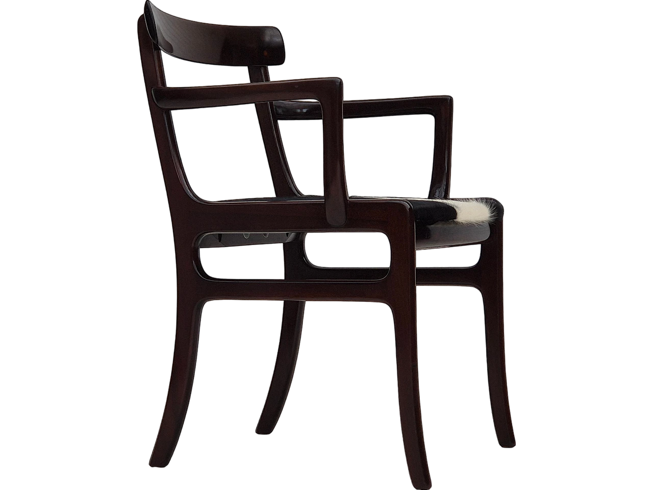 Danish armchair by Ole Wanscher mahogany, cowhide, 1960s 26