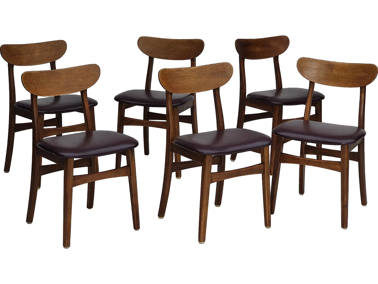 6 danish chairs, solid oak wood, 1960s 27