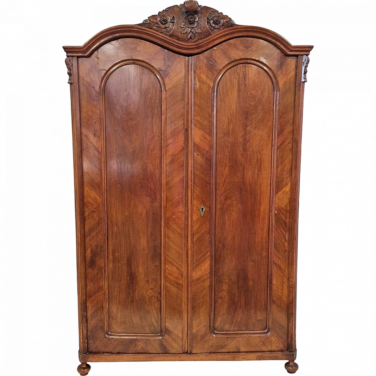 Two-door walnut wardrobe, 19th century 10