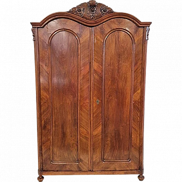 Two-door walnut wardrobe, 19th century