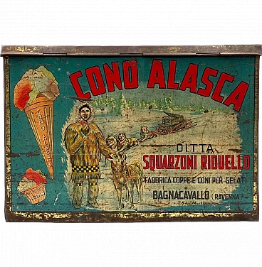 Large tin for ice cream cones Cono Alaska, Italy 1950s