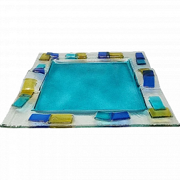 Polychrome Murano Glass Tray By Albatros, 1970s