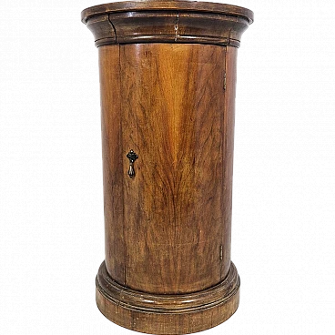 Empire wooden cylinder bedside table, 19th century