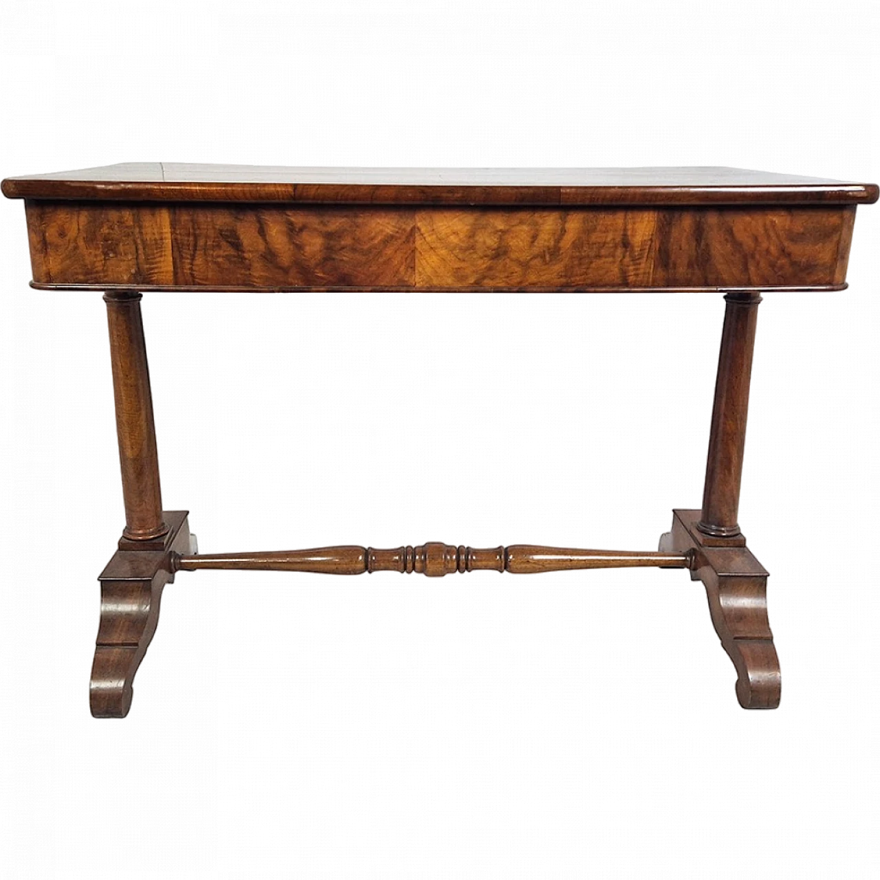 Walnut veneer desk with drawer, 19th century 11