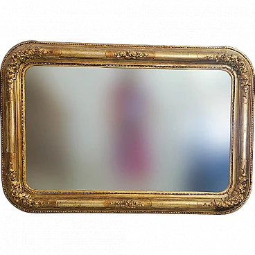 Gilded Charles X rectangular mirror, 19th century