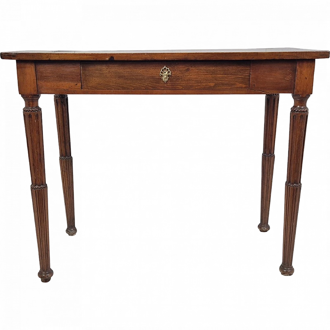 Wooden game table with pyramidal fluted legs, 19th century 10