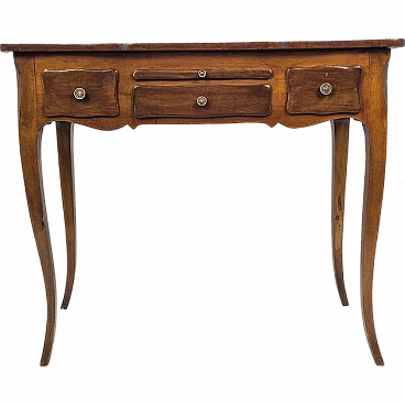 Small Louis XV wooden desk with moved legs, 19th century