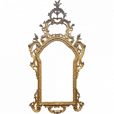 Large Venetian Louis XV style mirror carved and gilded, 18th c.