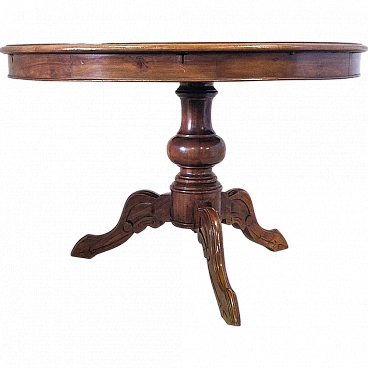 Round table with central leg and moved feet, 19th century