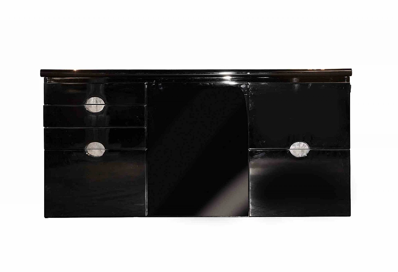 Luigi Caccia Dominioni, Black Sideboard by Luigi Caccia Dominioni for Azucena - Italy 1960s 1960s-1970s 1