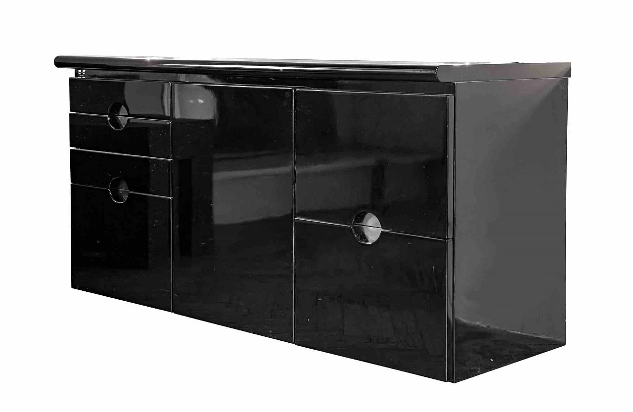 Luigi Caccia Dominioni, Black Sideboard by Luigi Caccia Dominioni for Azucena - Italy 1960s 1960s-1970s 3