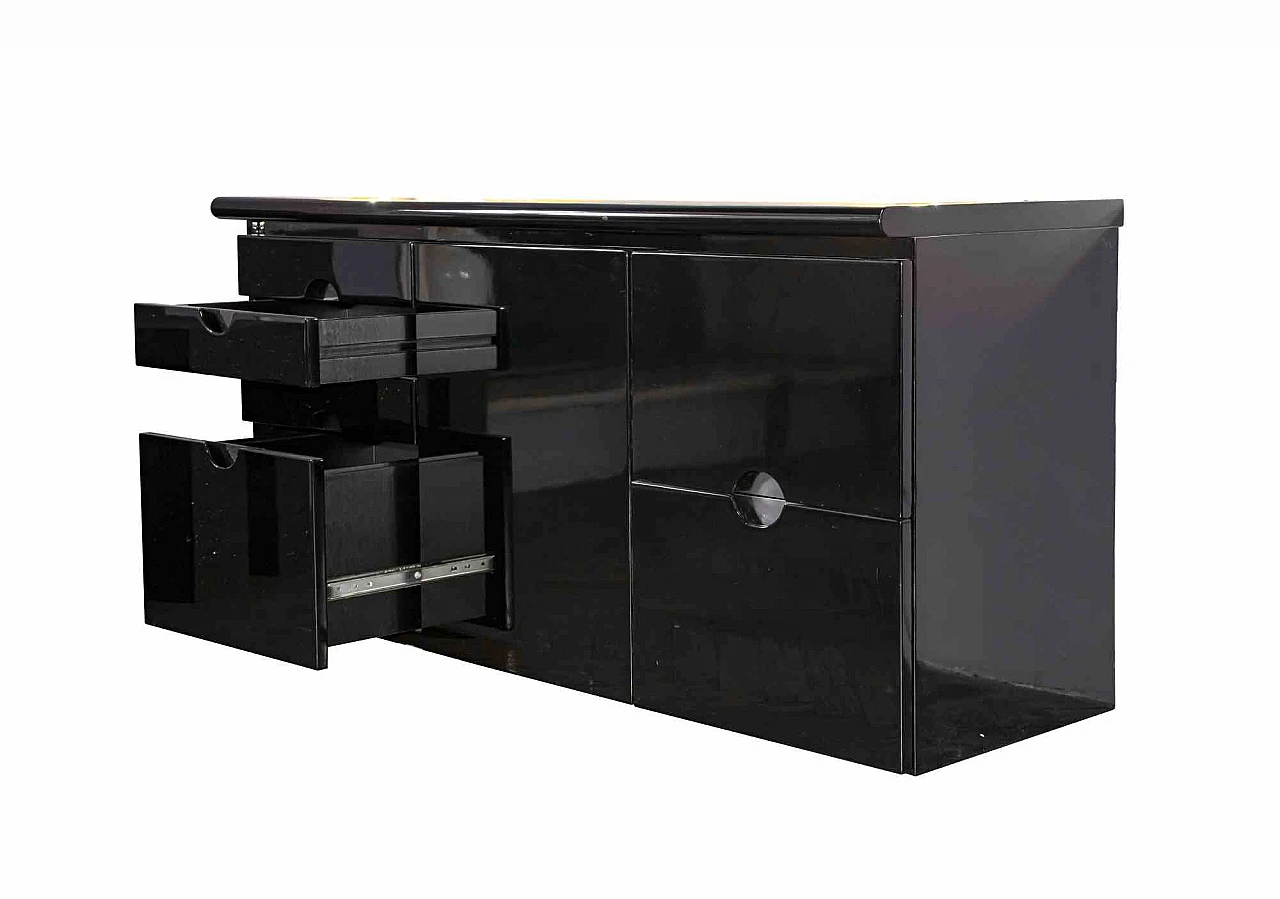 Luigi Caccia Dominioni, Black Sideboard by Luigi Caccia Dominioni for Azucena - Italy 1960s 1960s-1970s 5