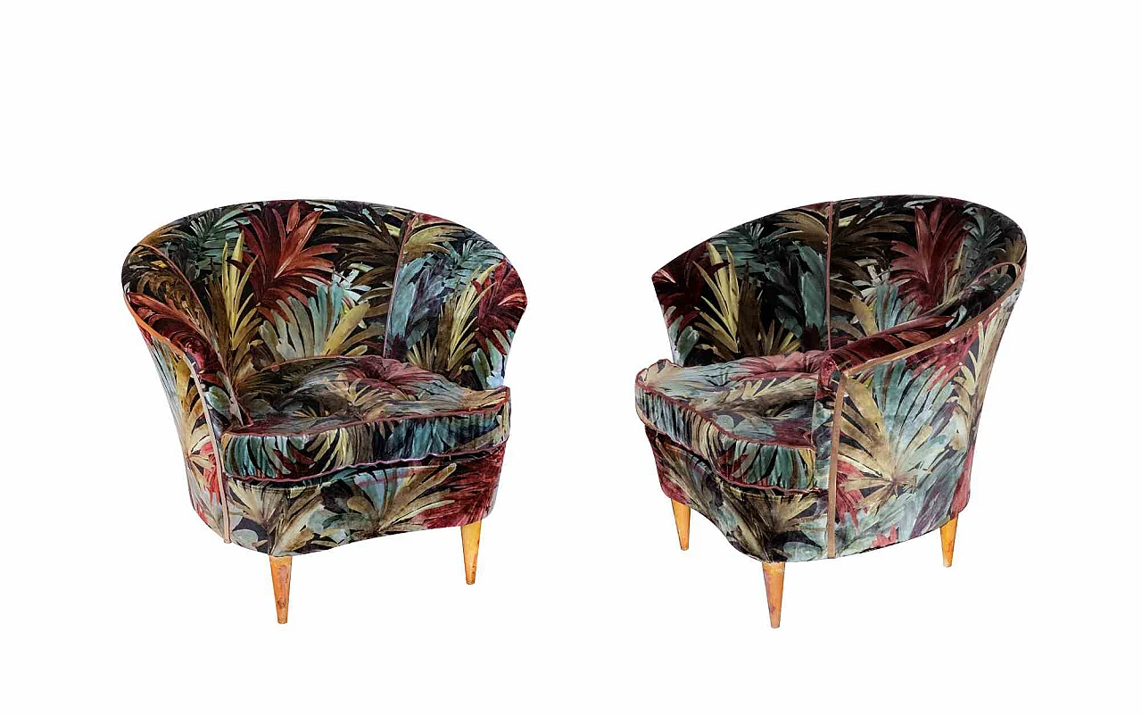 Italian Artist, Pair of Vitange Armchairs Italy 1950s 1940s-1950s 1