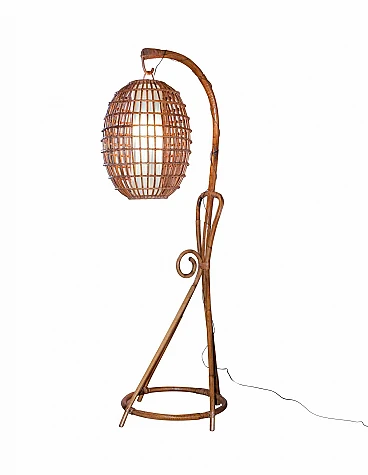 Italian Artist, Bamboo Lamp 1960s-1970s