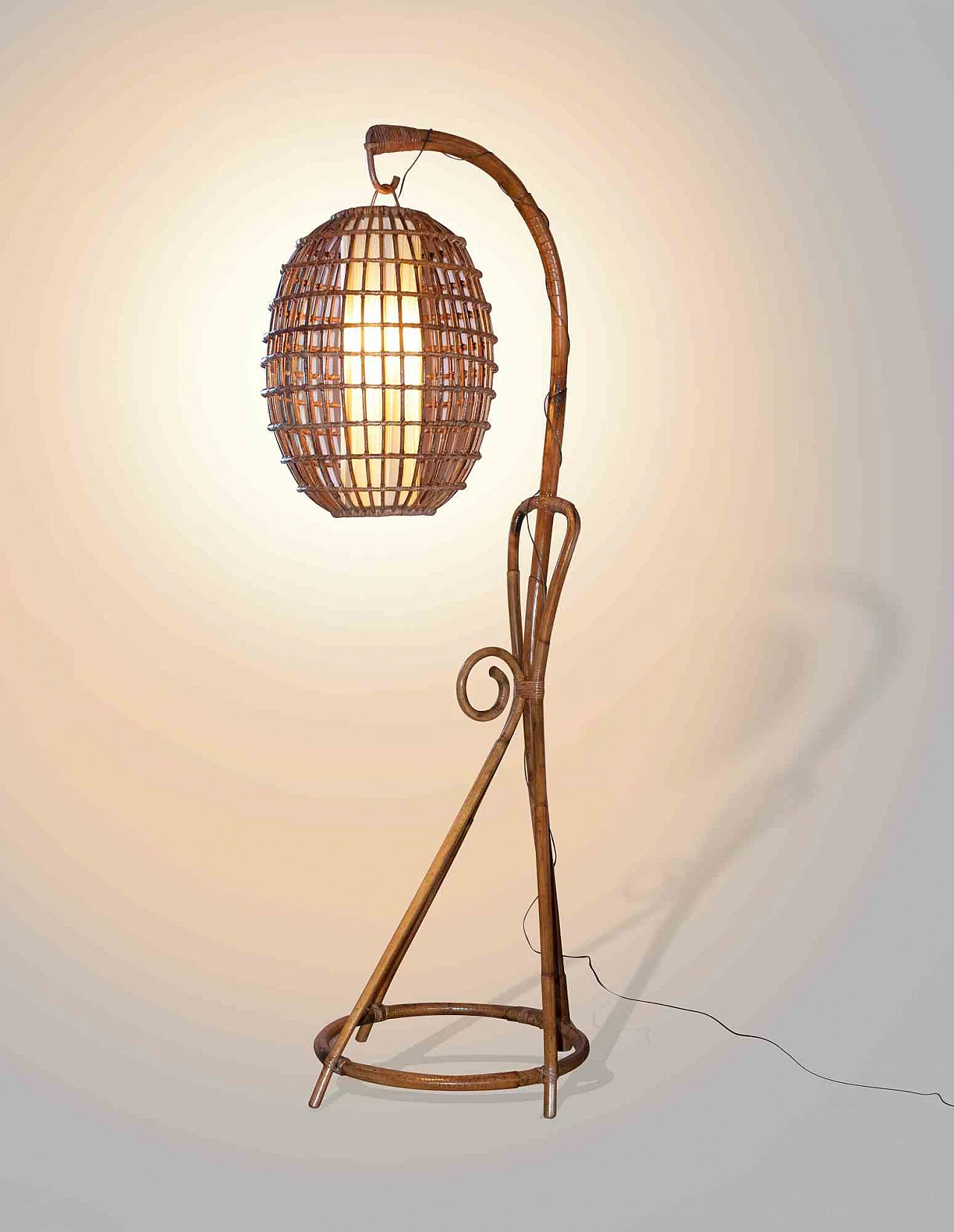 Italian Artist, Bamboo Lamp 1960s-1970s 3