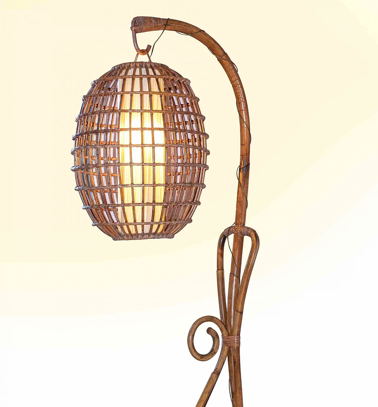 Italian Artist, Bamboo Lamp 1960s-1970s 4