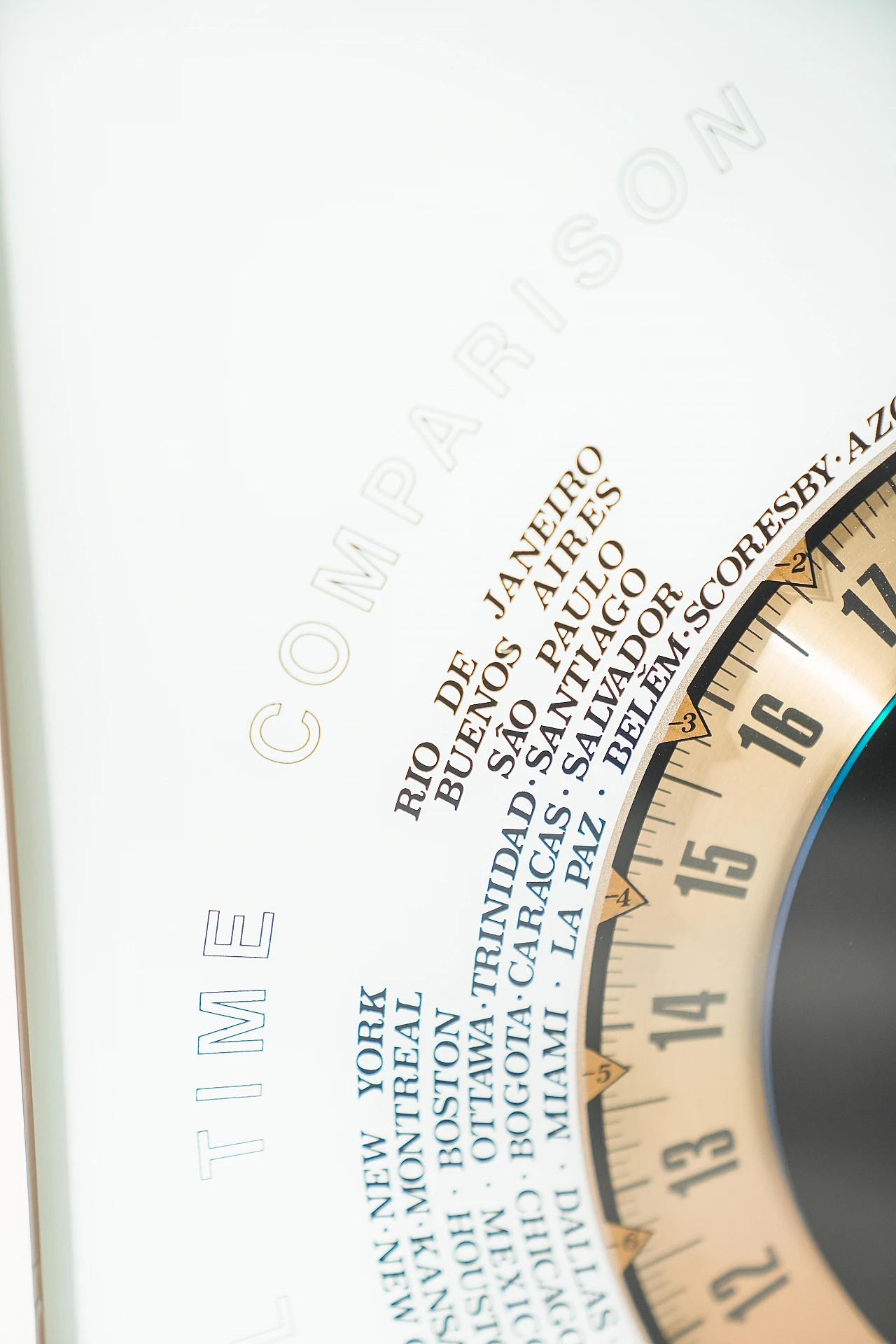 Time Comparison world clock with International time, 1980s 8