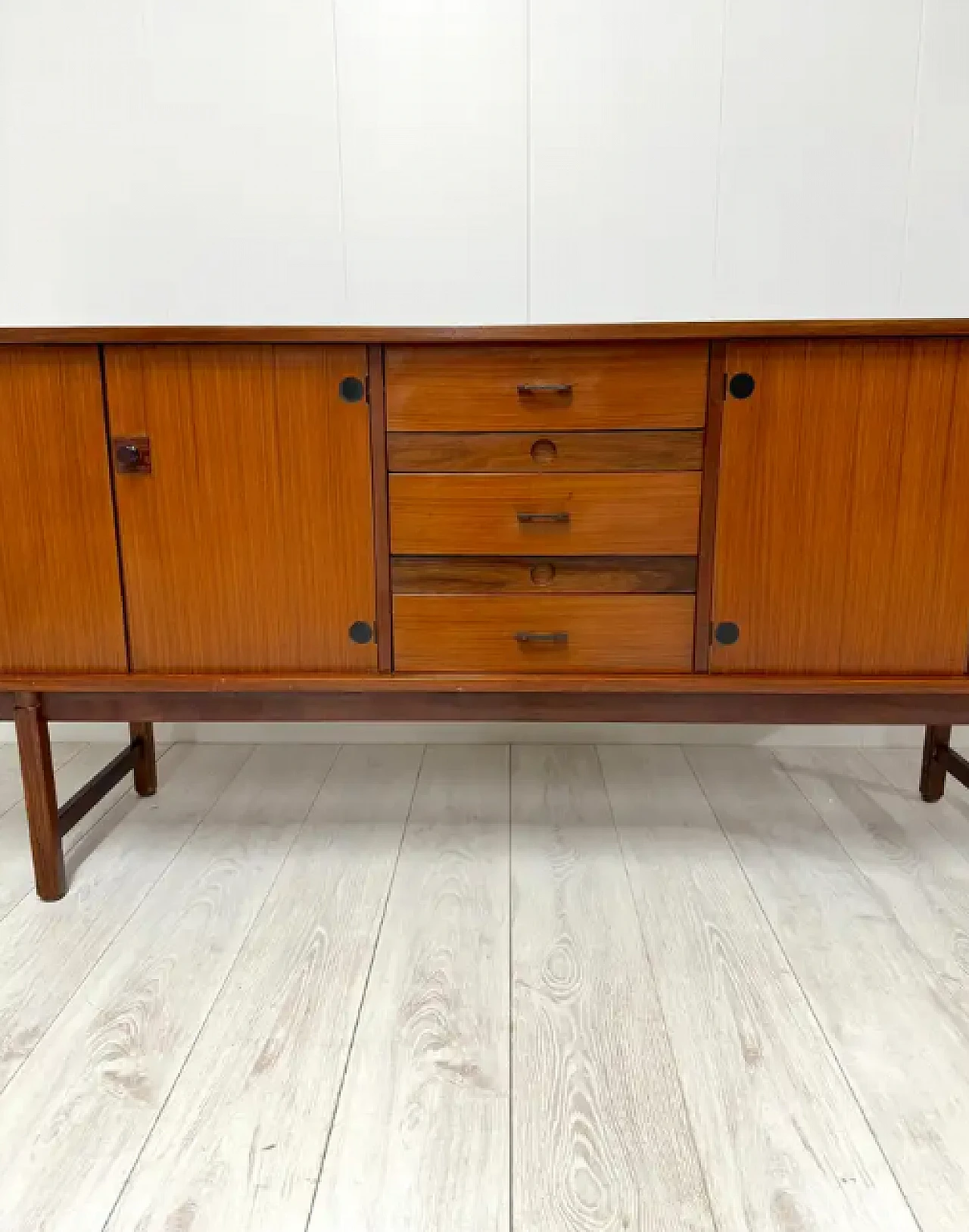 Credenza in legno di teak di Barovero, anni '60 4