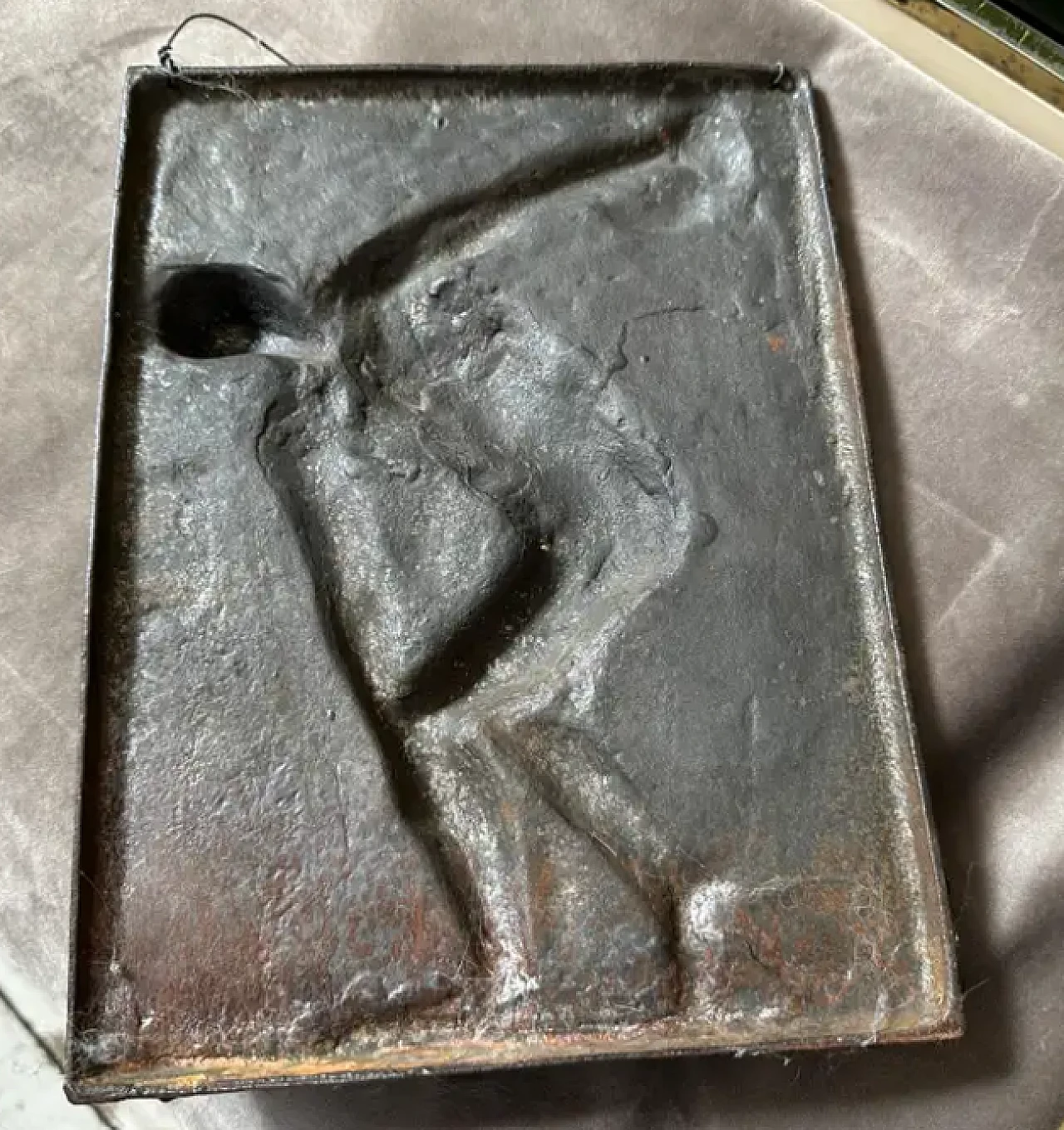 Bronze panel with relief of a Discobolus, 1950s 7