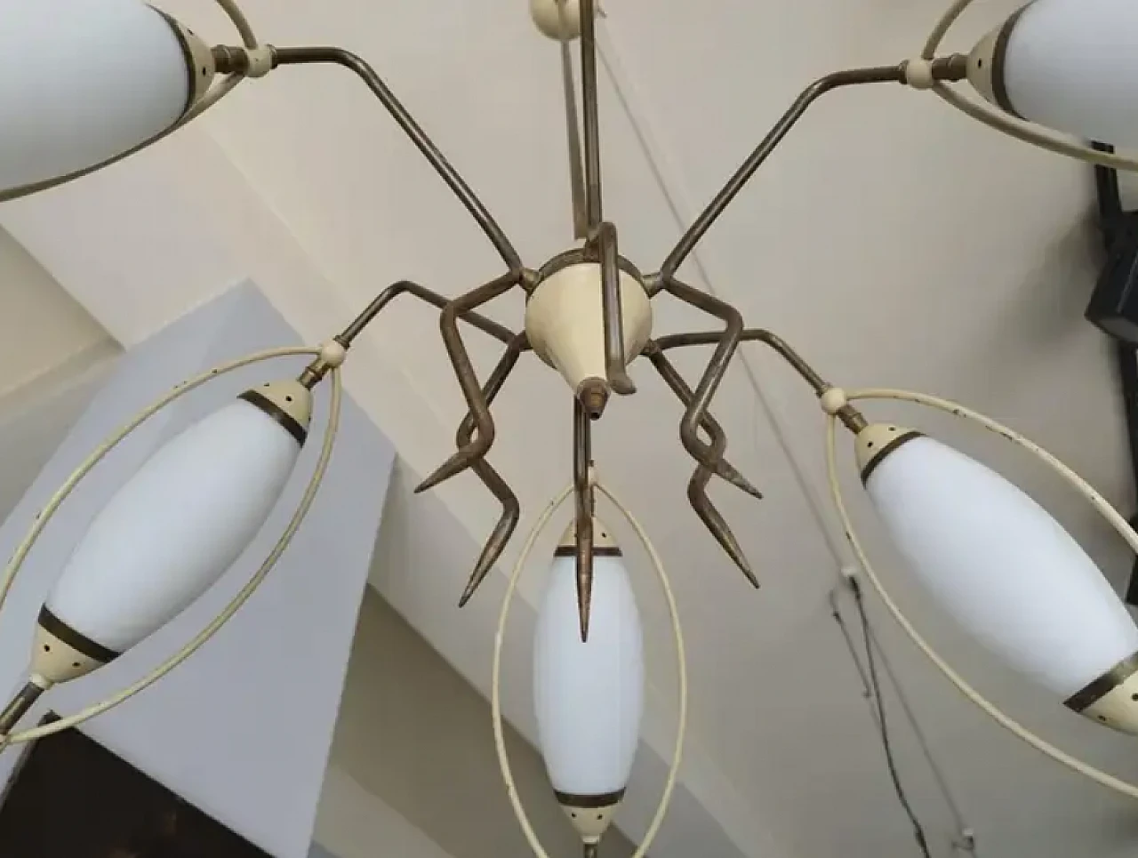 Chandelier attributed to Stilnovo, 1950s 8