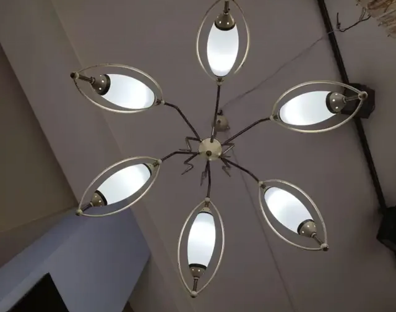 Chandelier attributed to Stilnovo, 1950s 9