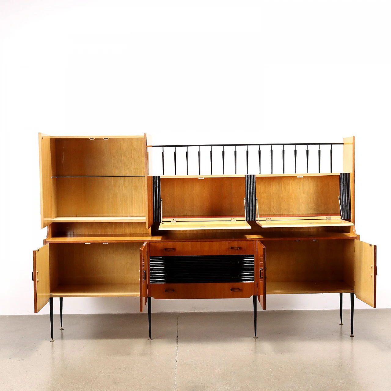 Wooden sideboard cabinet, 1960s 5