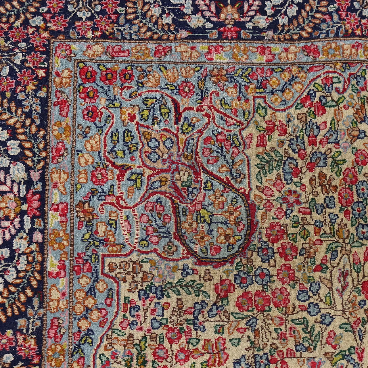 Kerman cotton and wool carpet, late 20th century 4