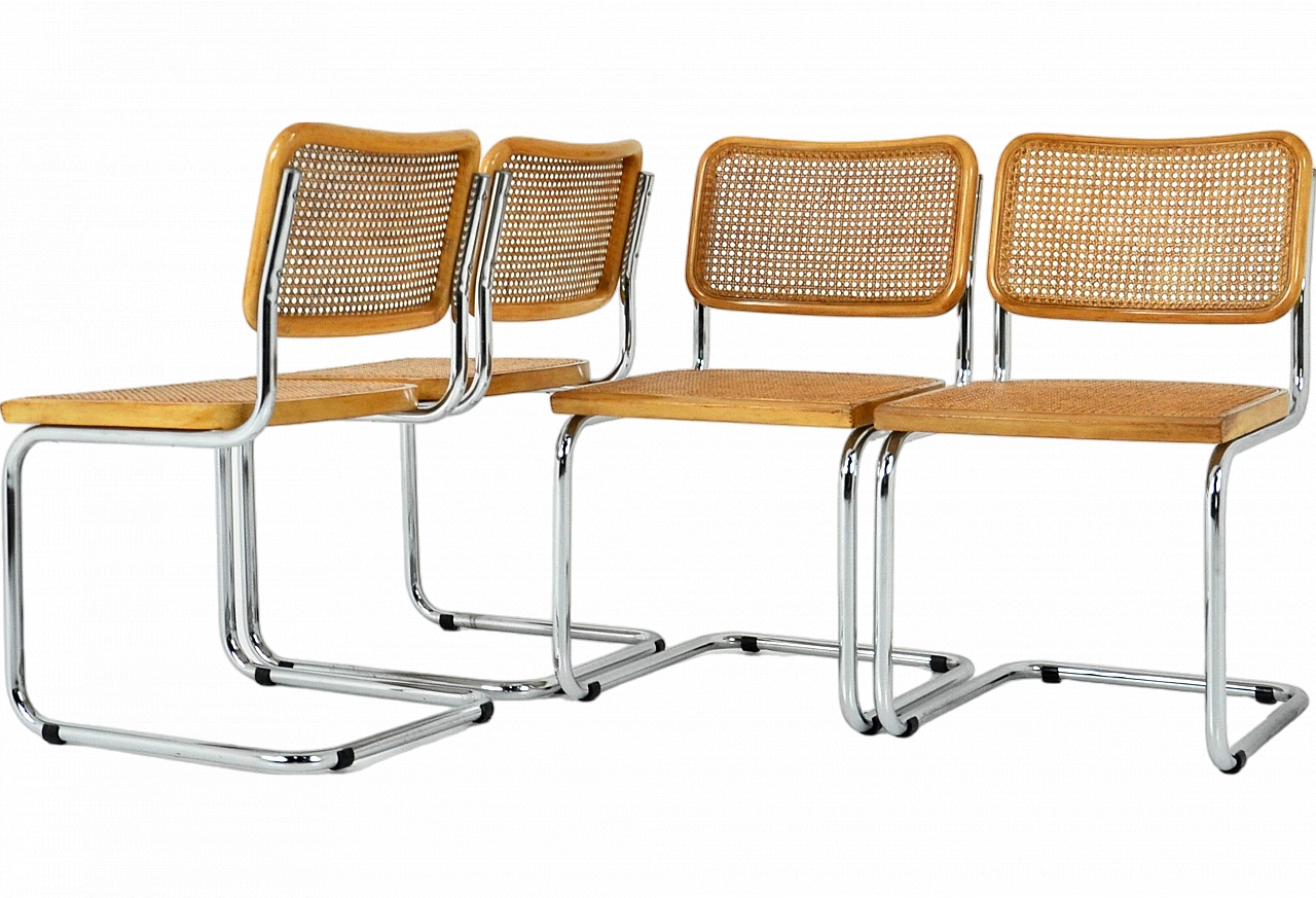 4 dining chairs style B32 by Marcel Breuer, 90s 11