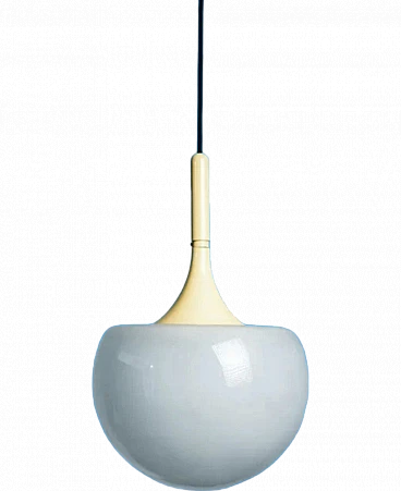 Opaline glass chandelier by Martinelli Luce, anni '70