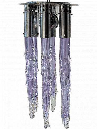 Murano iridescent glass Ceiling Chandelier, 1970s