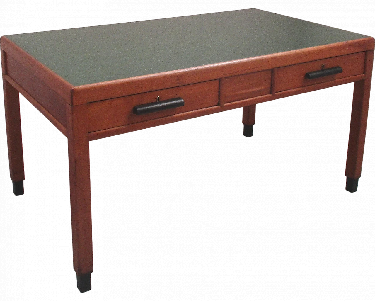 Ministerial office desk in beech wood with green top, 1940s 5