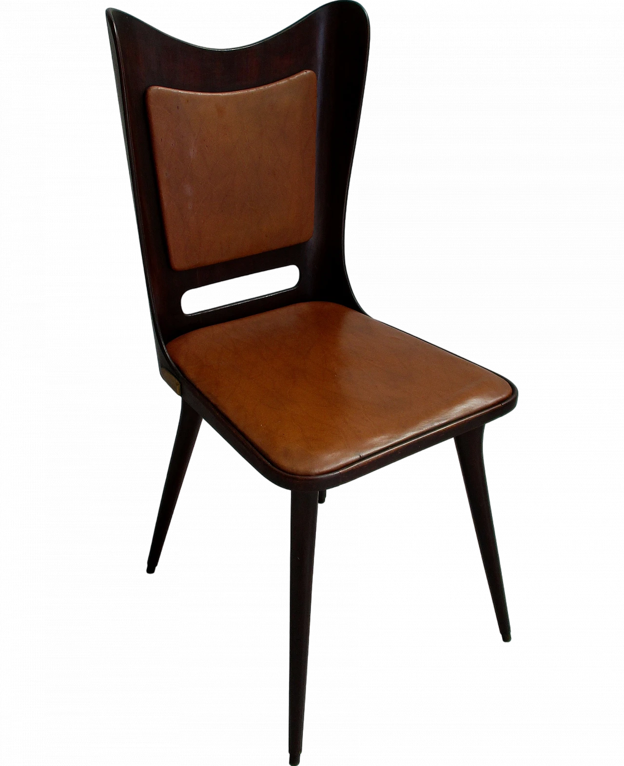 Mario Asnago chair in rosewood and leatherette, 1950s 6