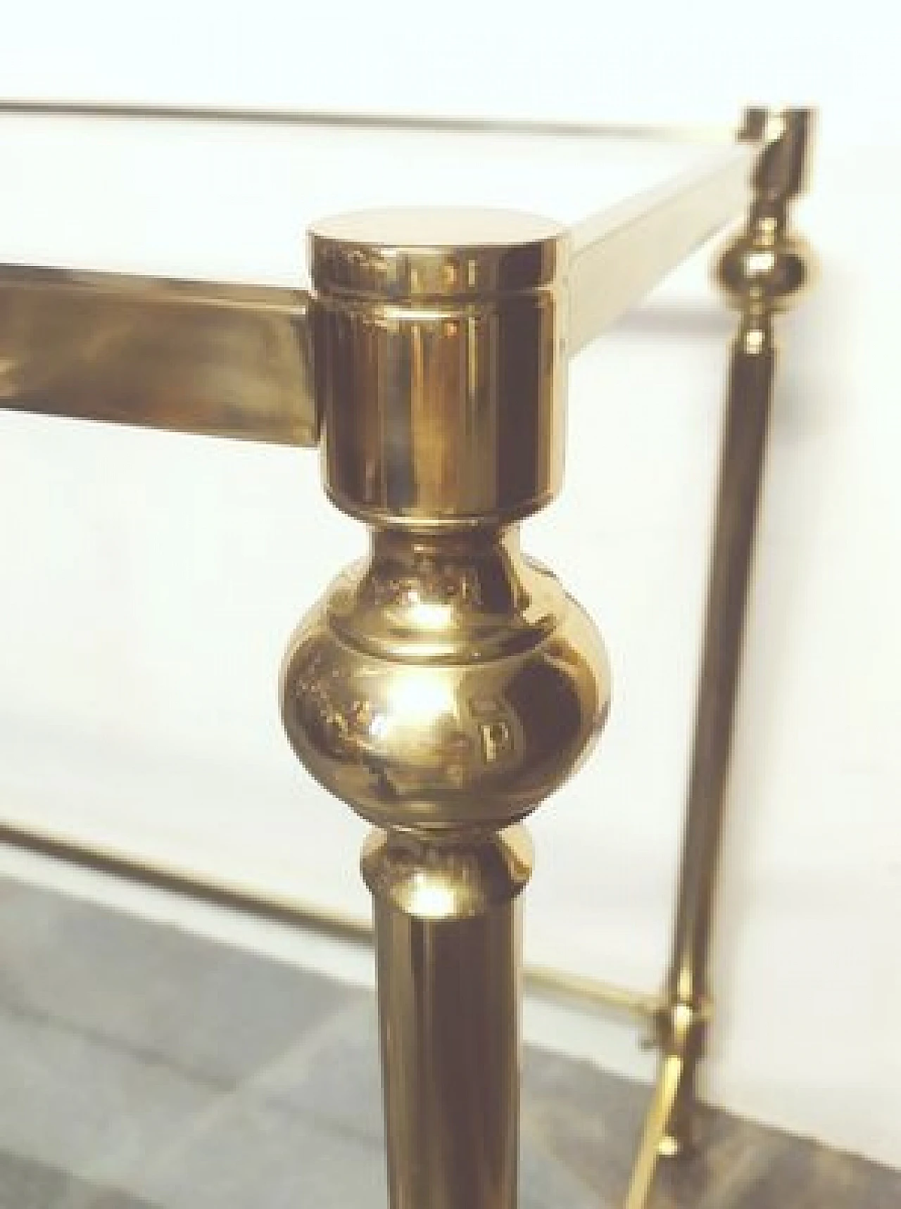 Brass and glass console, 1970s 5