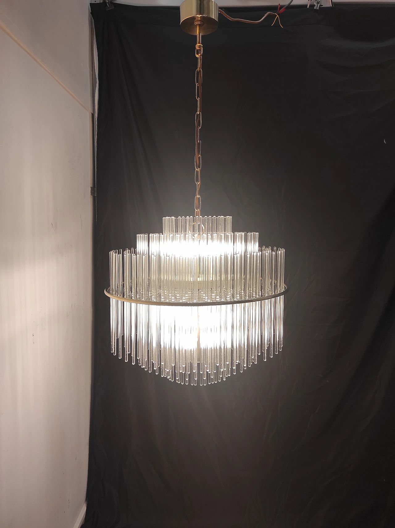 Suspension chandelier by G. Sciolari, 1970s 8