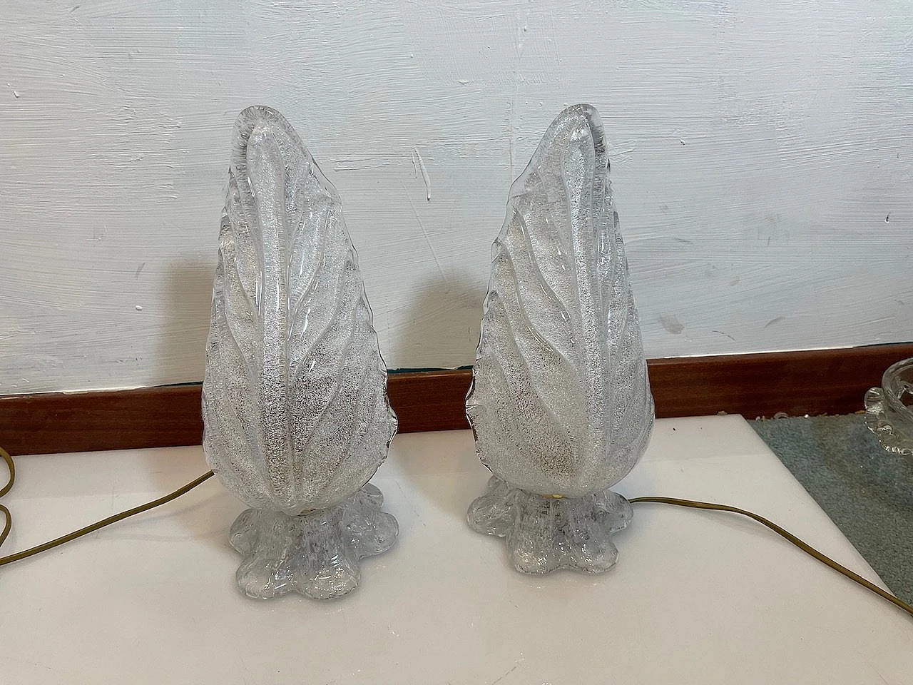 Murano Glass Table Lamps Set of 2 2