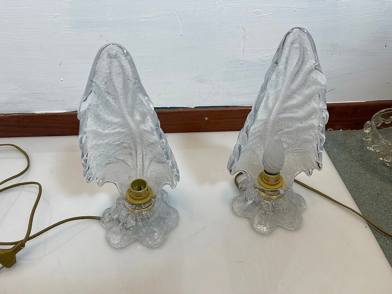 Murano Glass Table Lamps Set of 2 6