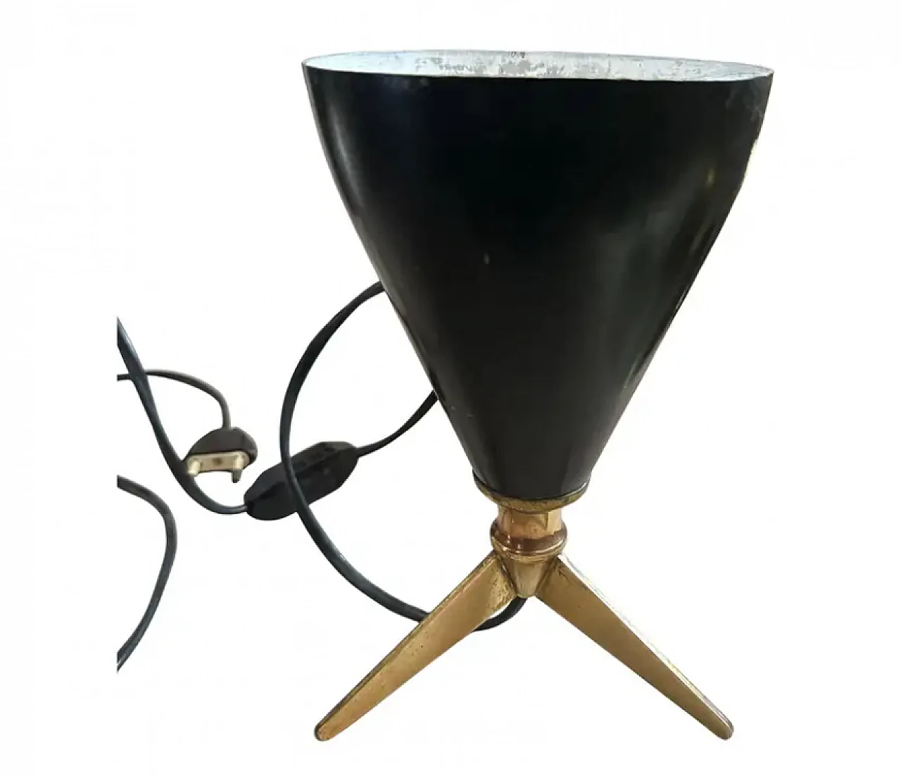 Sputnik desk lamp in aluminium and brass, 1950s 1