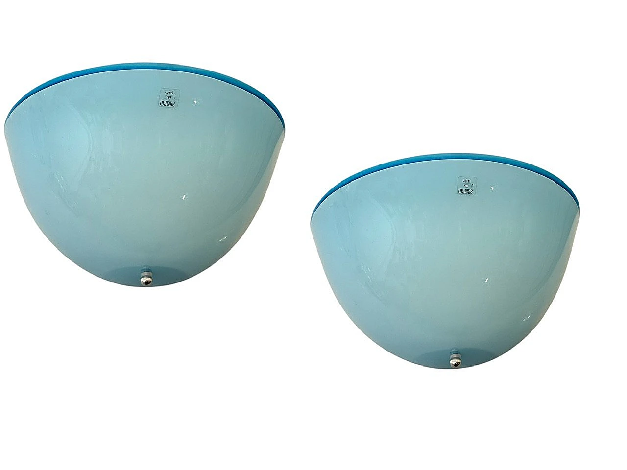 Blue Murano Glass Sconces by Vetri di Murano Set of 2 1