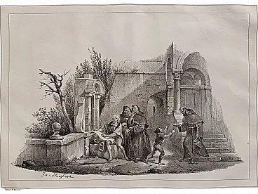 Christopher Columbus at the Rabida Convent by Migliara, 19th century