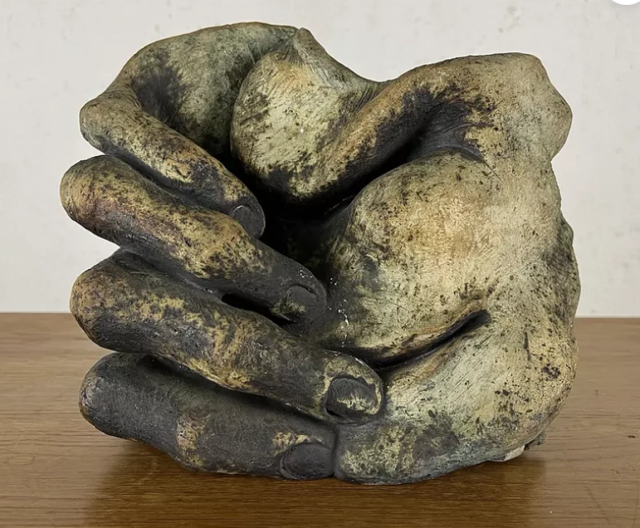 Esoteric plaster hand sculpture, 1980s 7