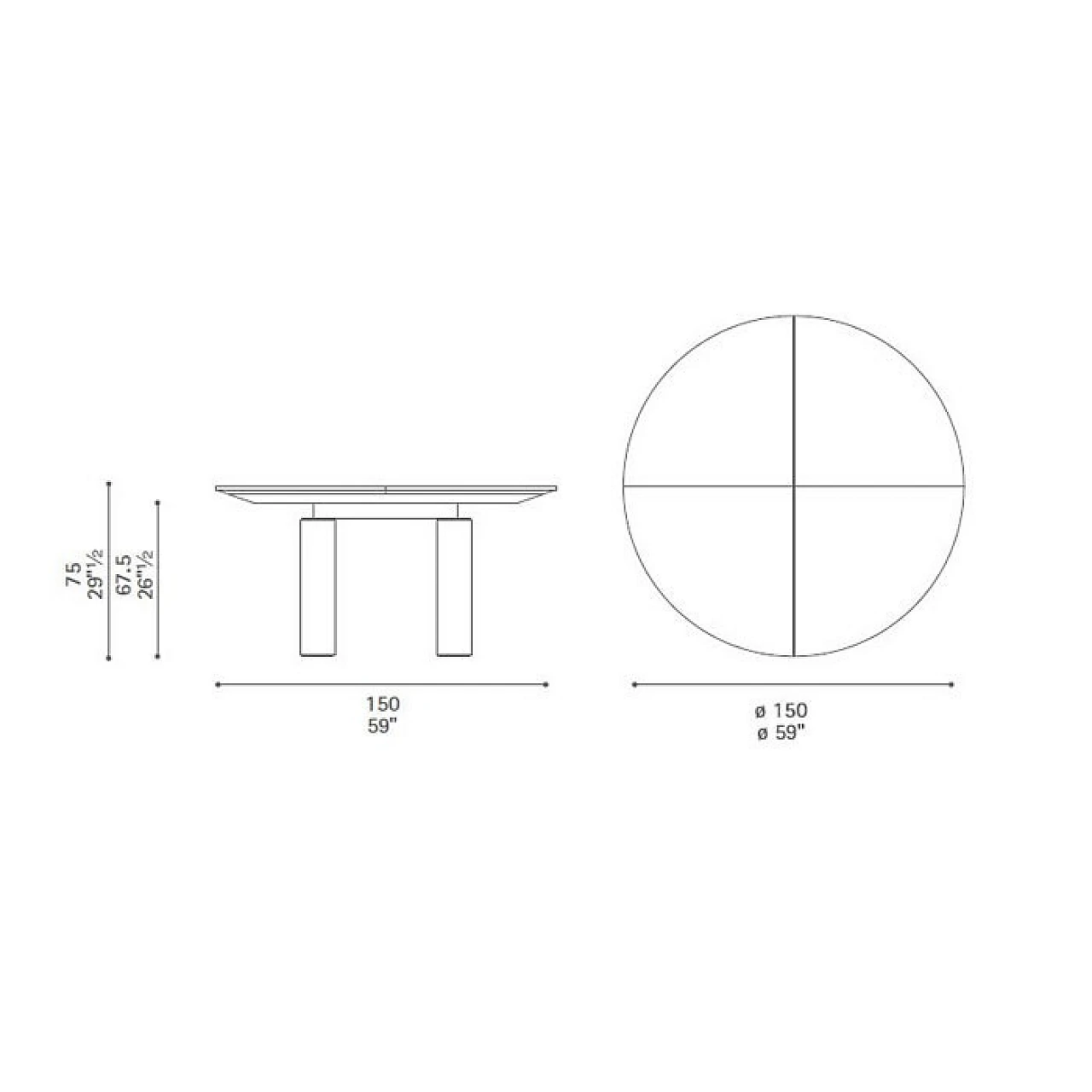 Tavolo Ceo 150 e 4 poltroncine Thf 96 in pelle nera per Poltrona Frau 13