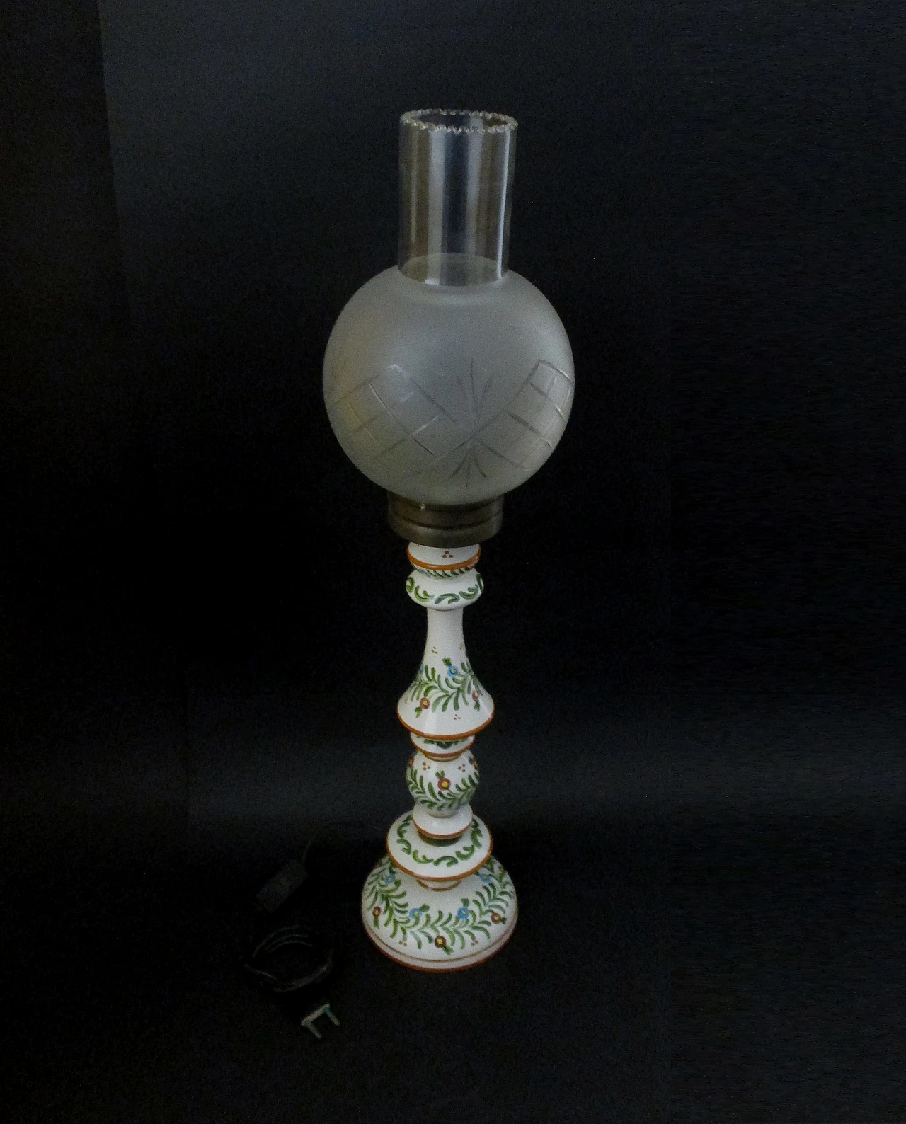 Bassano ceramic and glass lamp, mid-20th century 1