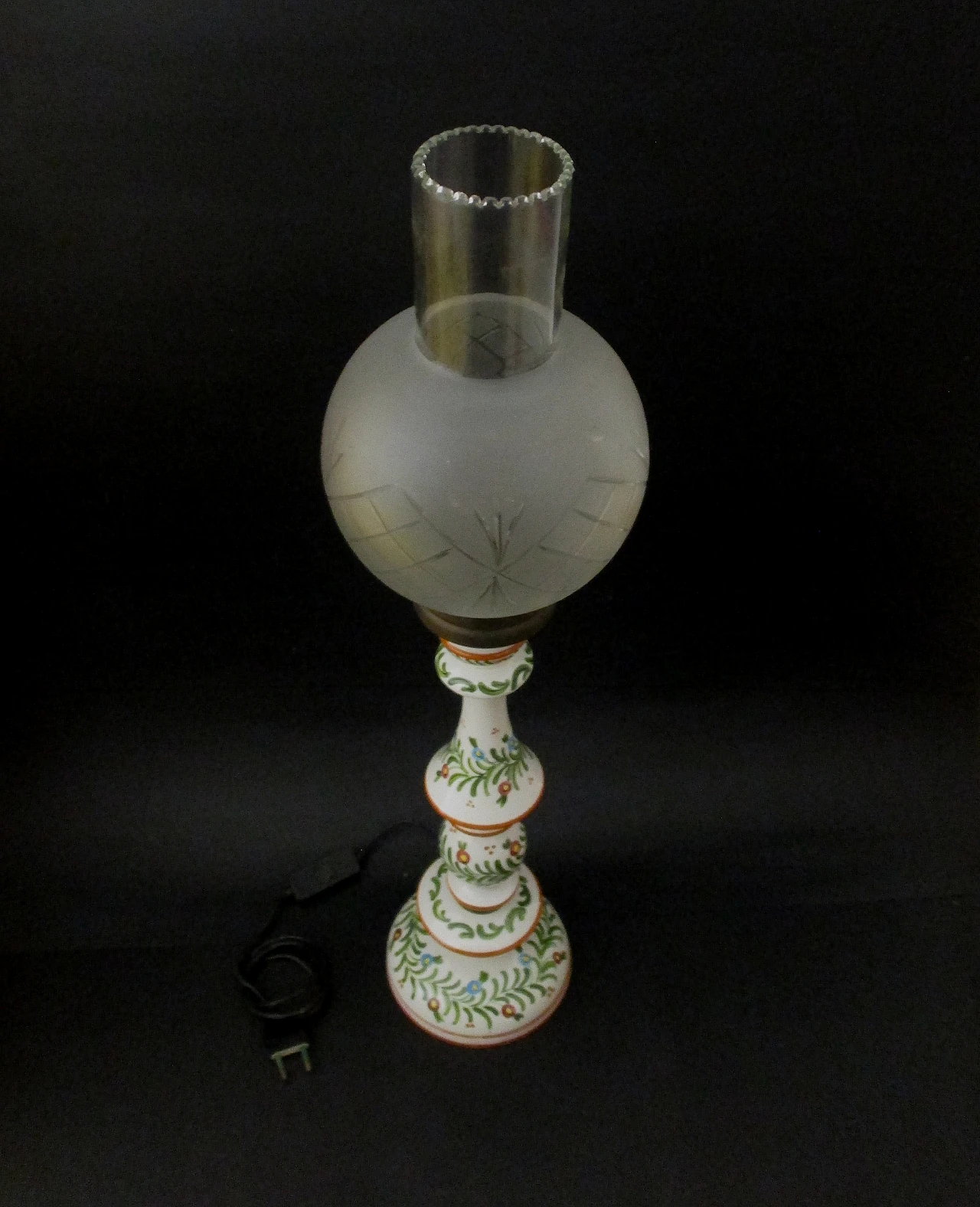 Bassano ceramic and glass lamp, mid-20th century 3