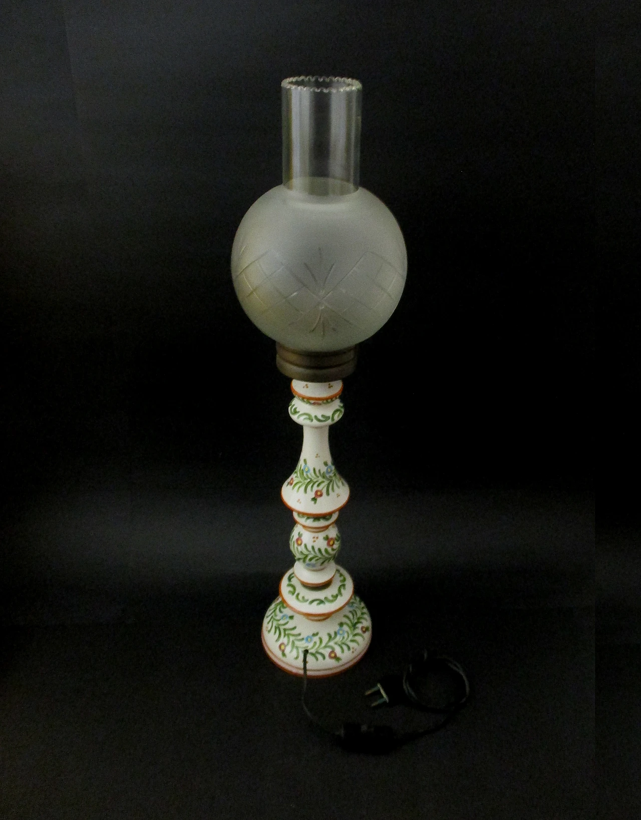 Bassano ceramic and glass lamp, mid-20th century 4