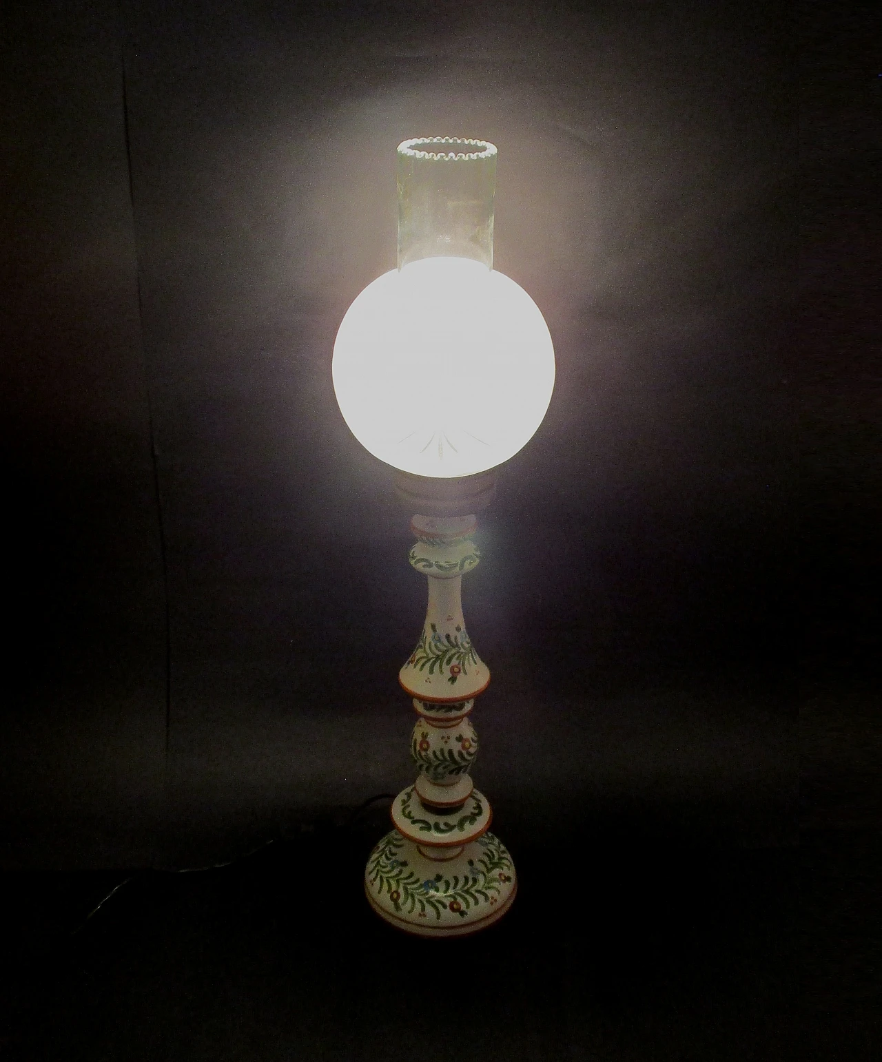 Bassano ceramic and glass lamp, mid-20th century 6