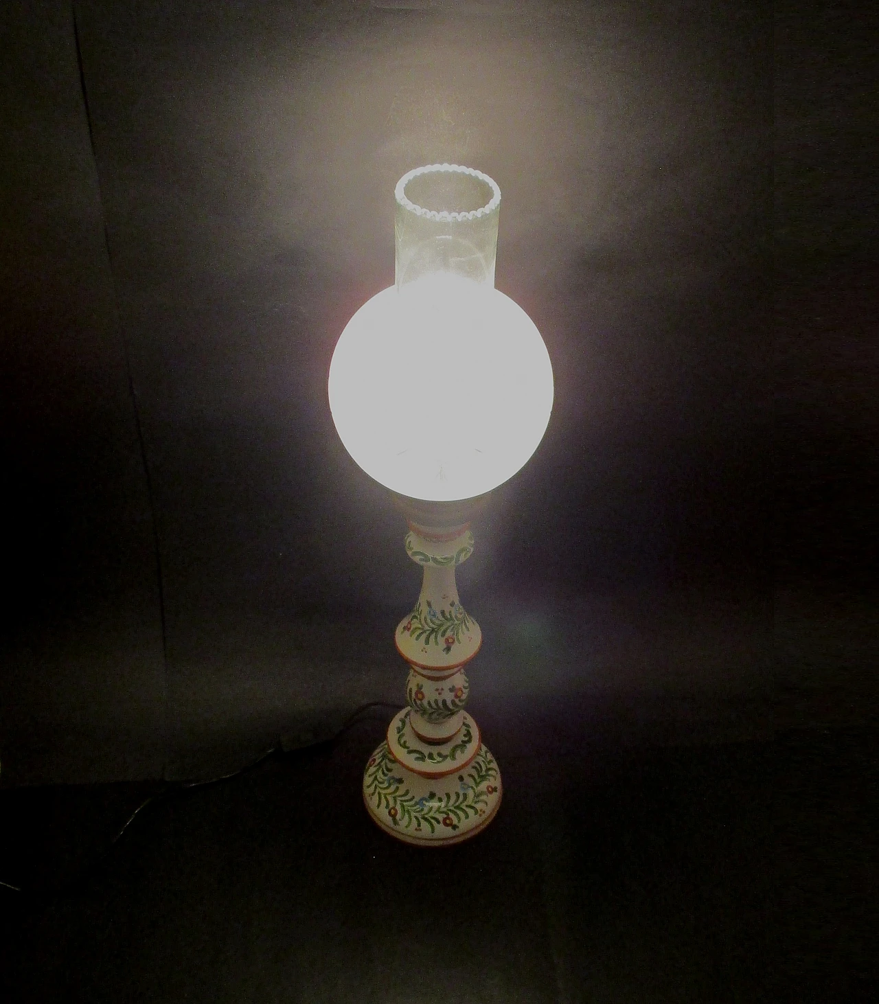 Bassano ceramic and glass lamp, mid-20th century 7