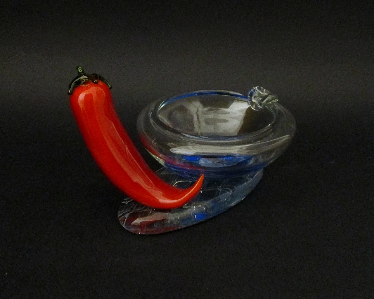 Artistic Murano glass ashtray with pepper, 1960s 1